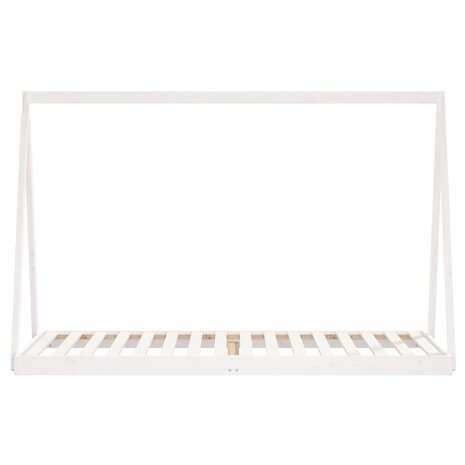 Kinderbedframe 80x200 cm massief grenenhout wit 4