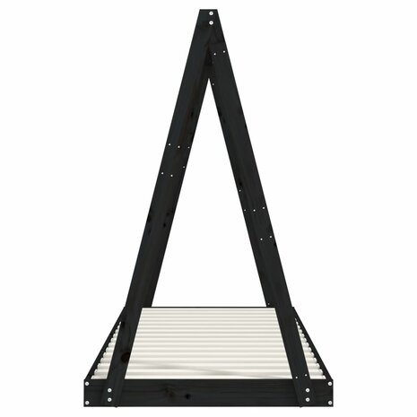 Kinderbedframe 80x200 cm massief grenenhout zwart 5