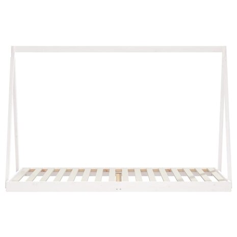 Kinderbedframe 90x200 cm massief grenenhout wit 4