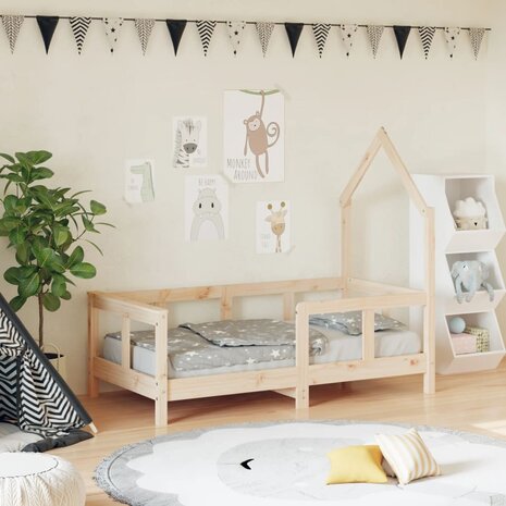 Kinderbedframe 70x140 cm massief grenenhout 1