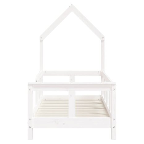 Kinderbedframe 70x140 cm massief grenenhout wit 4