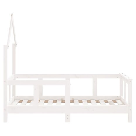 Kinderbedframe 70x140 cm massief grenenhout wit 5