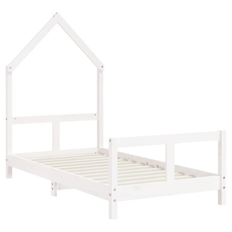 Kinderbedframe 80x160 cm massief grenenhout wit 3