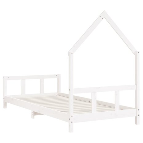 Kinderbedframe 90x190 cm massief grenenhout wit 6