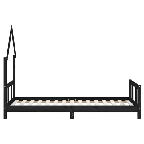 Kinderbedframe 90x190 cm massief grenenhout zwart 5