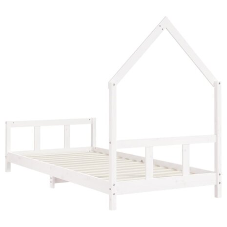 Kinderbedframe 90x200 cm massief grenenhout wit 6