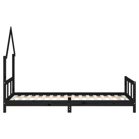 Kinderbedframe 90x200 cm massief grenenhout zwart 5