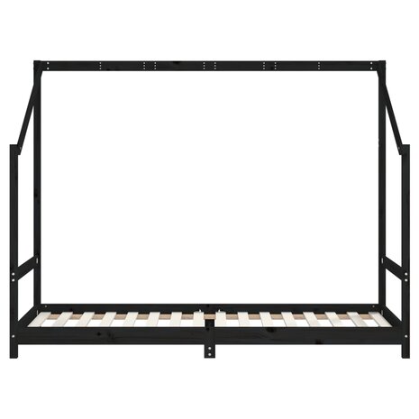 Kinderbedframe 80x200 cm massief grenenhout zwart 4