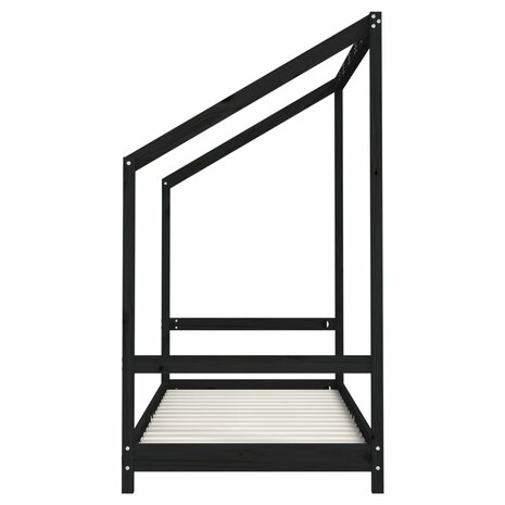 Kinderbedframe 80x200 cm massief grenenhout zwart 5
