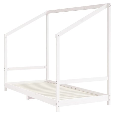 Kinderbedframe 90x190 cm massief grenenhout wit 3