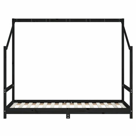 Kinderbedframe 90x190 cm massief grenenhout zwart 4