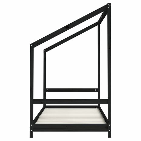 Kinderbedframe 90x190 cm massief grenenhout zwart 5