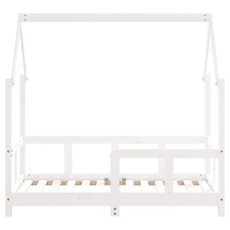 Kinderbedframe 70x140 cm massief grenenhout wit 4