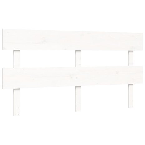 Seniorenbed met hoofdbord massief hout wit 160x200 cm 8