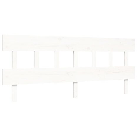 Seniorenbed met hoofdbord massief hout wit 8