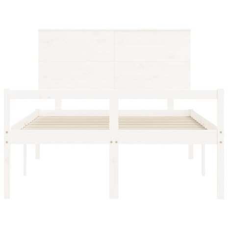 Seniorenbed met hoofdbord massief hout wit 6