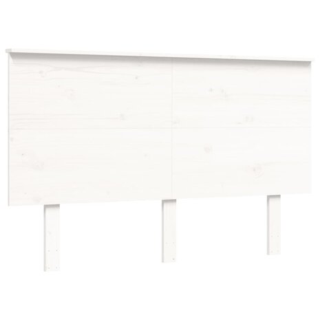 Seniorenbed met hoofdbord massief hout wit 8