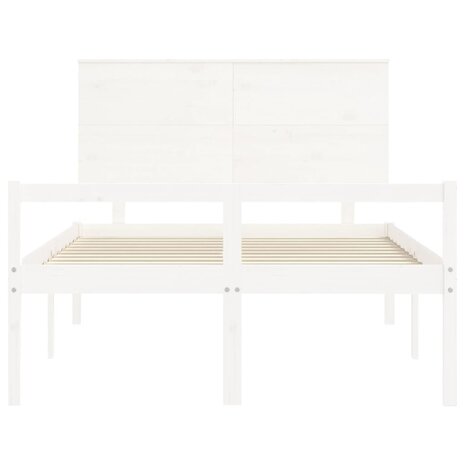 Seniorenbed met hoofdbord massief hout wit 140x200 cm 6