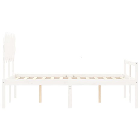 Seniorenbed met hoofdbord massief hout wit 7