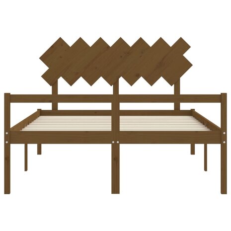 Seniorenbed met hoofdbord massief hout honingbruin 6