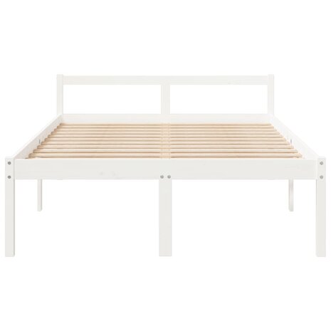 Seniorenbed massief grenenhout wit 135x190 cm 4