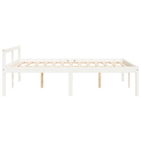 Seniorenbed massief grenenhout wit 135x190 cm 5