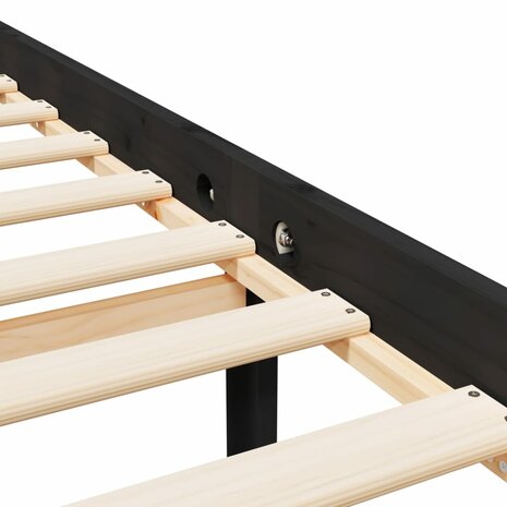 Seniorenbed massief grenenhout zwart 150x200 cm 8