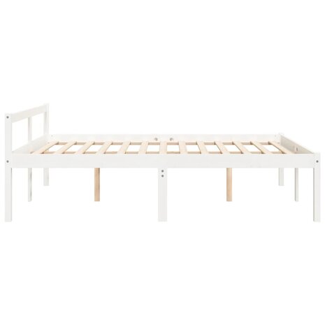 Seniorenbed massief grenenhout wit 160x200 cm 5