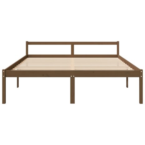 Seniorenbed massief grenenhout honingbruin 200x200 cm 4