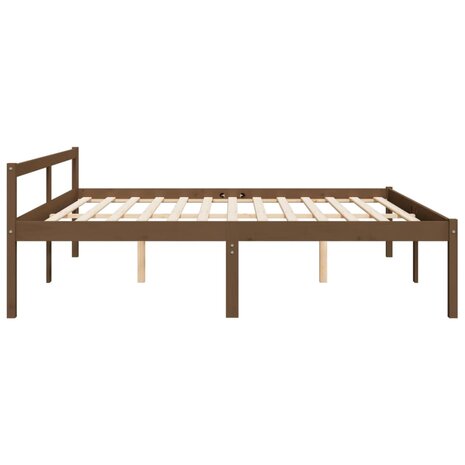 Seniorenbed massief grenenhout honingbruin 200x200 cm 5