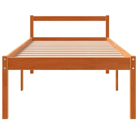 Seniorenbed massief grenenhout wasbruin 75x190 cm 4