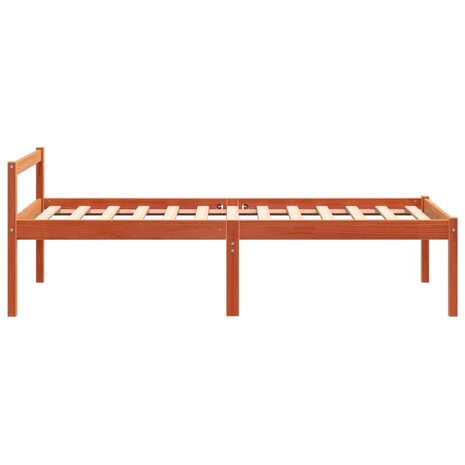 Seniorenbed massief grenenhout wasbruin 75x190 cm 5