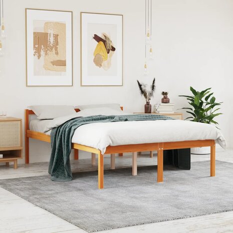 Seniorenbed massief grenenhout wasbruin 120x200 cm 1