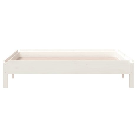 Bed stapelbaar 100x200 cm massief grenenhout wit 8