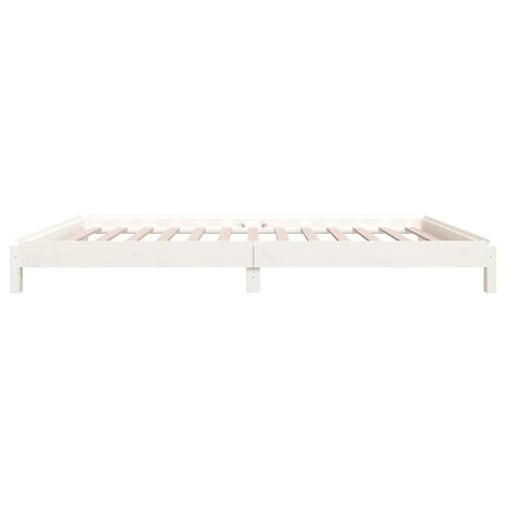 Bed stapelbaar 100x200 cm massief grenenhout wit 9