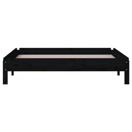 Bed stapelbaar 100x200 cm massief grenenhout zwart 8