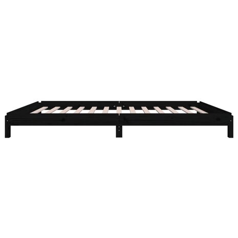 Bed stapelbaar 100x200 cm massief grenenhout zwart 9