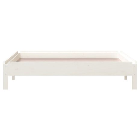 Bed stapelbaar 90x200 cm massief grenenhout wit 8