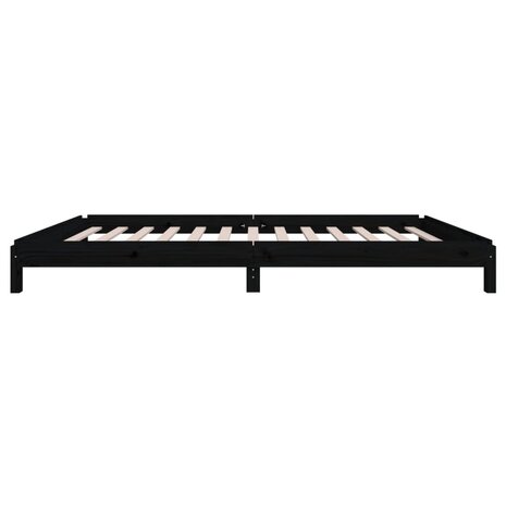 Bed stapelbaar 90x200 cm massief grenenhout zwart 9