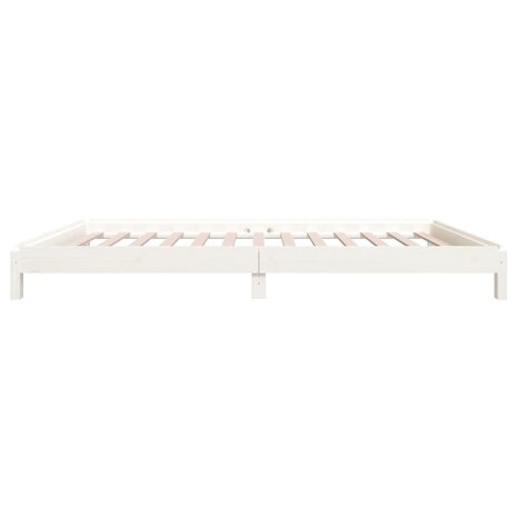 Bed stapelbaar 80x200 cm massief grenenhout wit 9