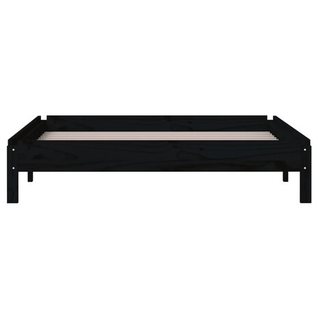 Bed stapelbaar 80x200 cm massief grenenhout zwart 8