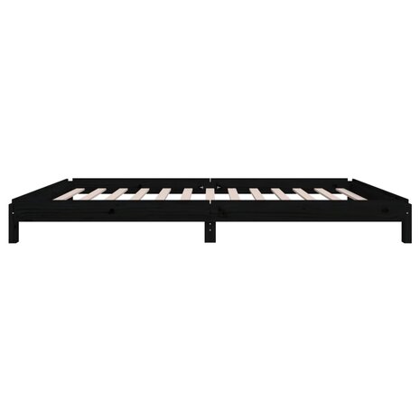 Bed stapelbaar 80x200 cm massief grenenhout zwart 9