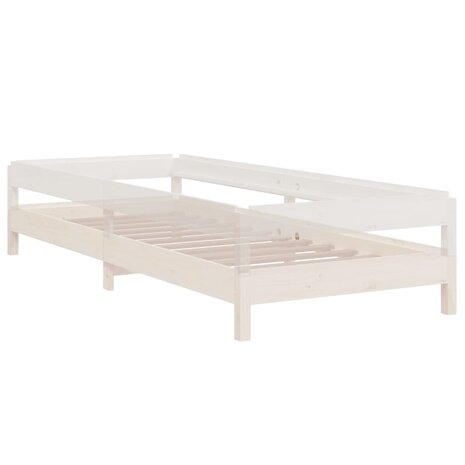 Bed stapelbaar 90x190 cm massief grenenhout wit 6