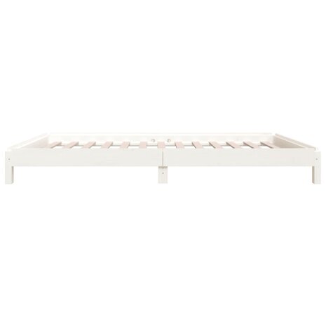 Bed stapelbaar 90x190 cm massief grenenhout wit 9
