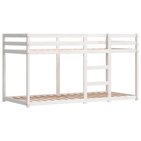 Stapelbed met gordijnen 80x200 cm grenenhout wit en zwart 8
