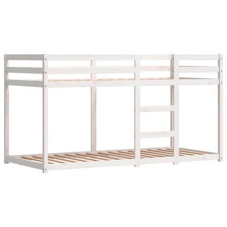 Stapelbed met gordijnen 75x190 cm grenenhout wit en zwart 8