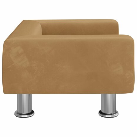 Kinderbank 50x40x26,5 cm fluweel bruin 4