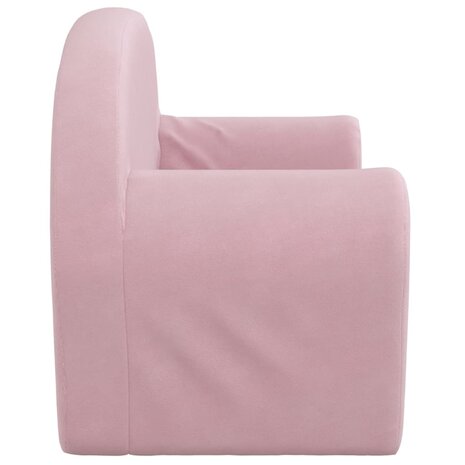 Kinderbank 2-zits zacht pluche roze 4