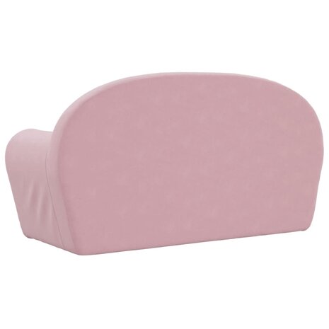 Kinderbank 2-zits zacht pluche roze 5