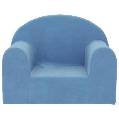 Kinderbank zacht pluche blauw 3